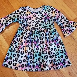 New colorful leopard ruffle dress